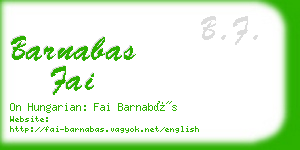 barnabas fai business card